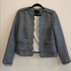 Banana Republic tweed blazer with raw hem